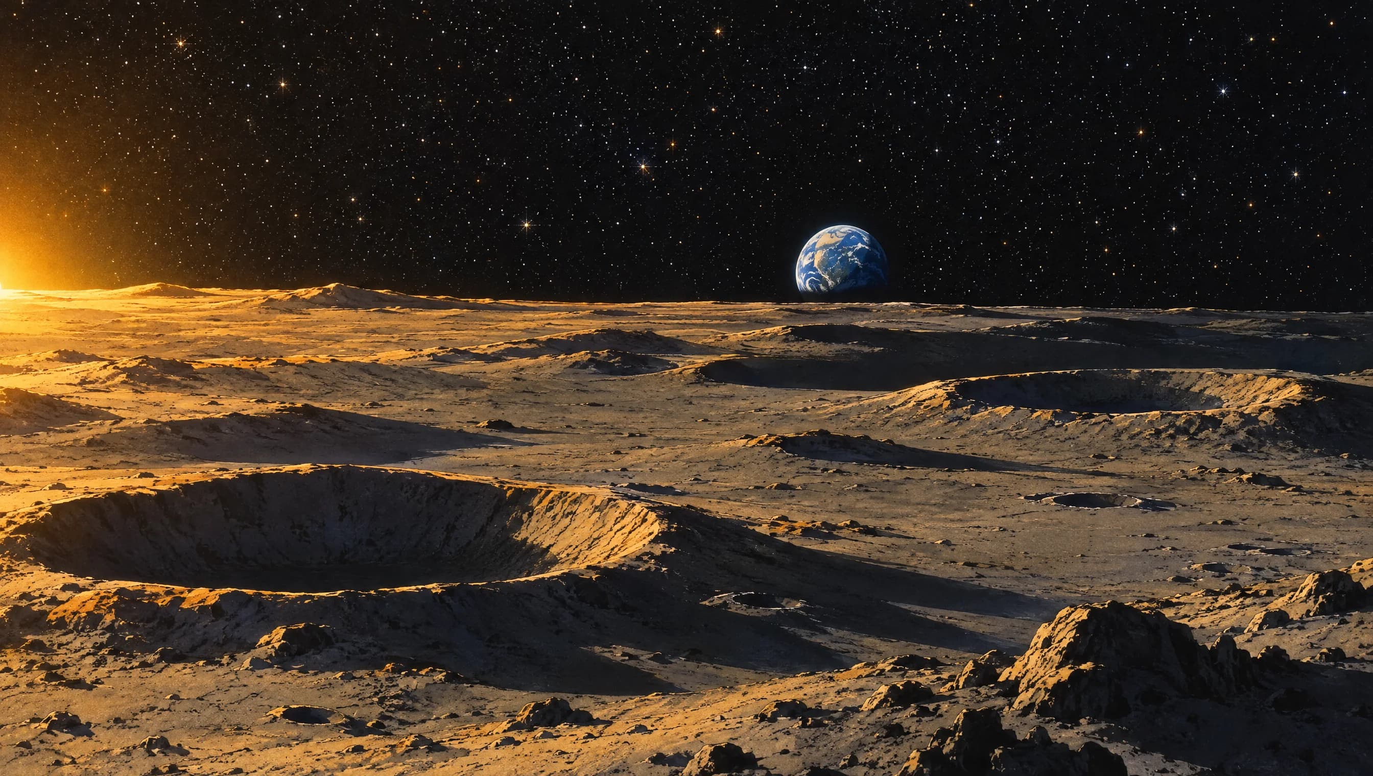 Earthrise over the plain